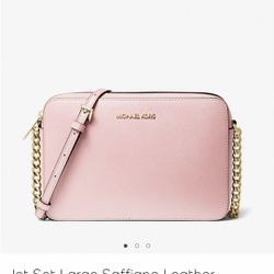 MICHAEL KORS JET SET LARGE POWDER BLUSH SAFFIANO LEATHER CROSSBODY,  NEW WITH TAGS , WILL COME IN GIFT BAG