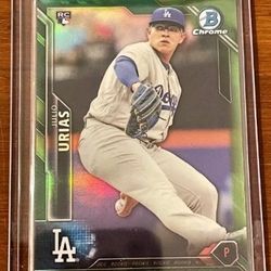 2016 Bowman Chrome Green Refractor #60 JULIO URIAS Rookie /99 | Dodgers SP RC