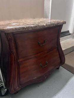 Marble Top Bombe Nightstand