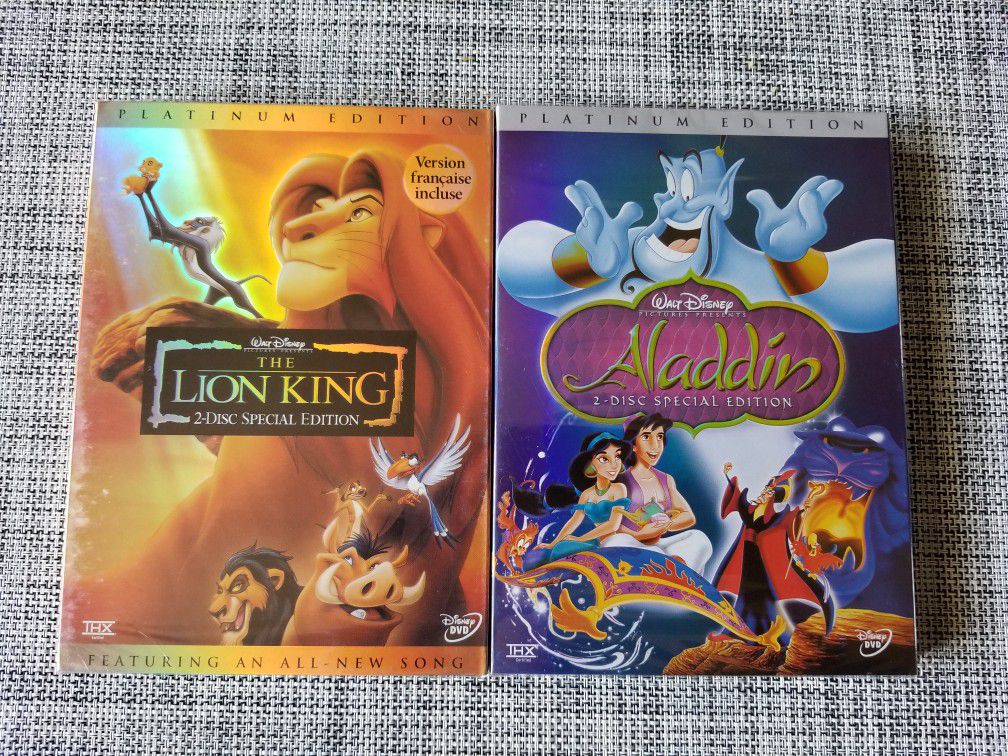 Aladdin + The Lion King Platinum Edition dvd 2 Disc