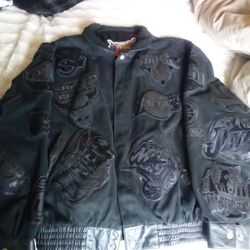 Limited Edition Jeff Hamilton Leather &Wool NBA Collage Jacket  