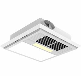DC Bathroom Exhaust Fan 160 CFM With Light And Heater Combination, White, For Any Bathroom