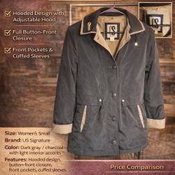 US Signature Women’s Hooded Jacket – Size Small