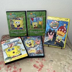 SpongeBob SquarePants Set of 5 DVD’s, Movies, Complete 1st Season, Where’s Gary?