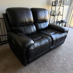 Leather Loveseat Couch & End Tables