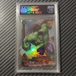Hulk foil Camon Avengers 2014 card Disney Marvel GRADED FLAWLESS 10 POP 1