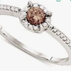 10K White Gold Chocolate Brown Diamond Ring