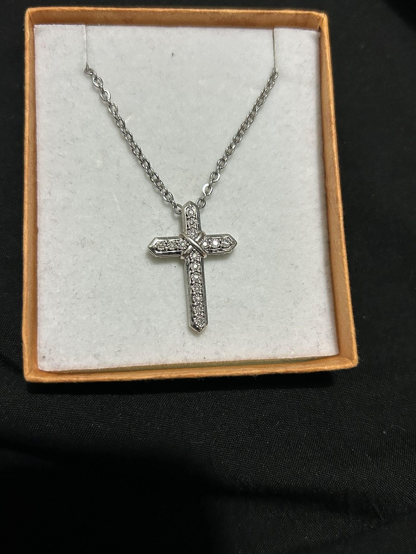Silver Diamond Cross 