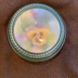Magnifying Glass Paperweight With Floral Picture Underneath