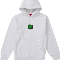 Supreme Apple Hooded Sweatshirt - Ash Grey - M  SS19 - Brand New