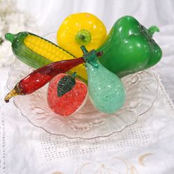 Glass Fruit Lot Of 7 