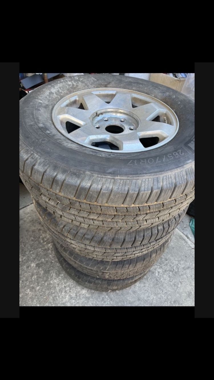 4 — 265/70r17 6x5.5 6x139.7 Stock Escalade Gx470 Tacoma Tundra 4Runner Yukon Tahoe Wheels Rims Michelin Tires!!
