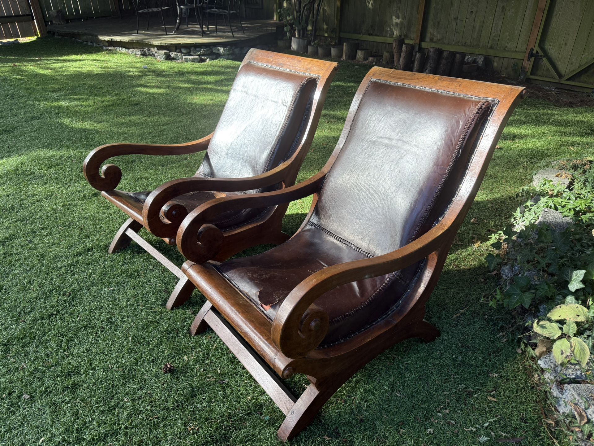 2 Antique Leather Chairs