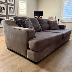 Grey Oversized Couch With Ottoman 