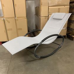 (Brand New) $45 Outdoor Rocking Zero Gravity Chair Patio Lounge Chair Recline Rocker for Backyard Pool w/ Pillow