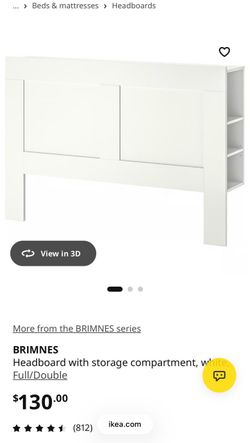 IKEA BRIMNES Headboard with Storage, Full/Double