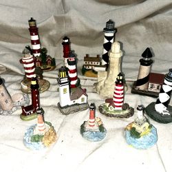 Collection of Harbor Lights Lighthouse Figurines 15 Total 
