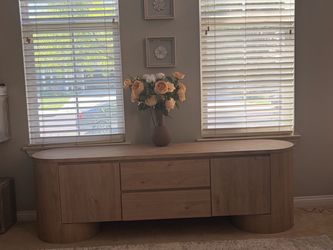 Modern Organic / Japandi Curved Oak Sideboard Credenza/Buffet/