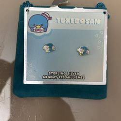 TUXEDOSAM EARRINGS STERLING SILVER SANRIO From Hello Kitty 