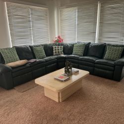 Leather Sectional Recliner Sofa