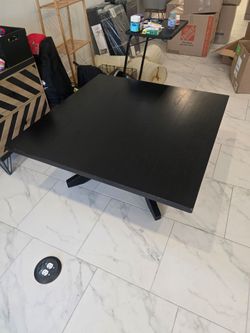 All black table