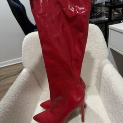 ✨ Knee High Heels - Women’s 39/ 8- Red
