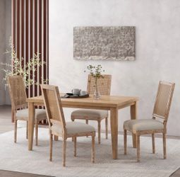 4X Light Gray color solid wood dining chairs