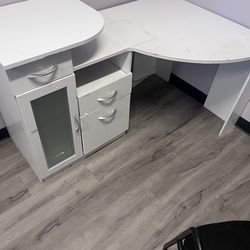 Desk with drawers and cabinets