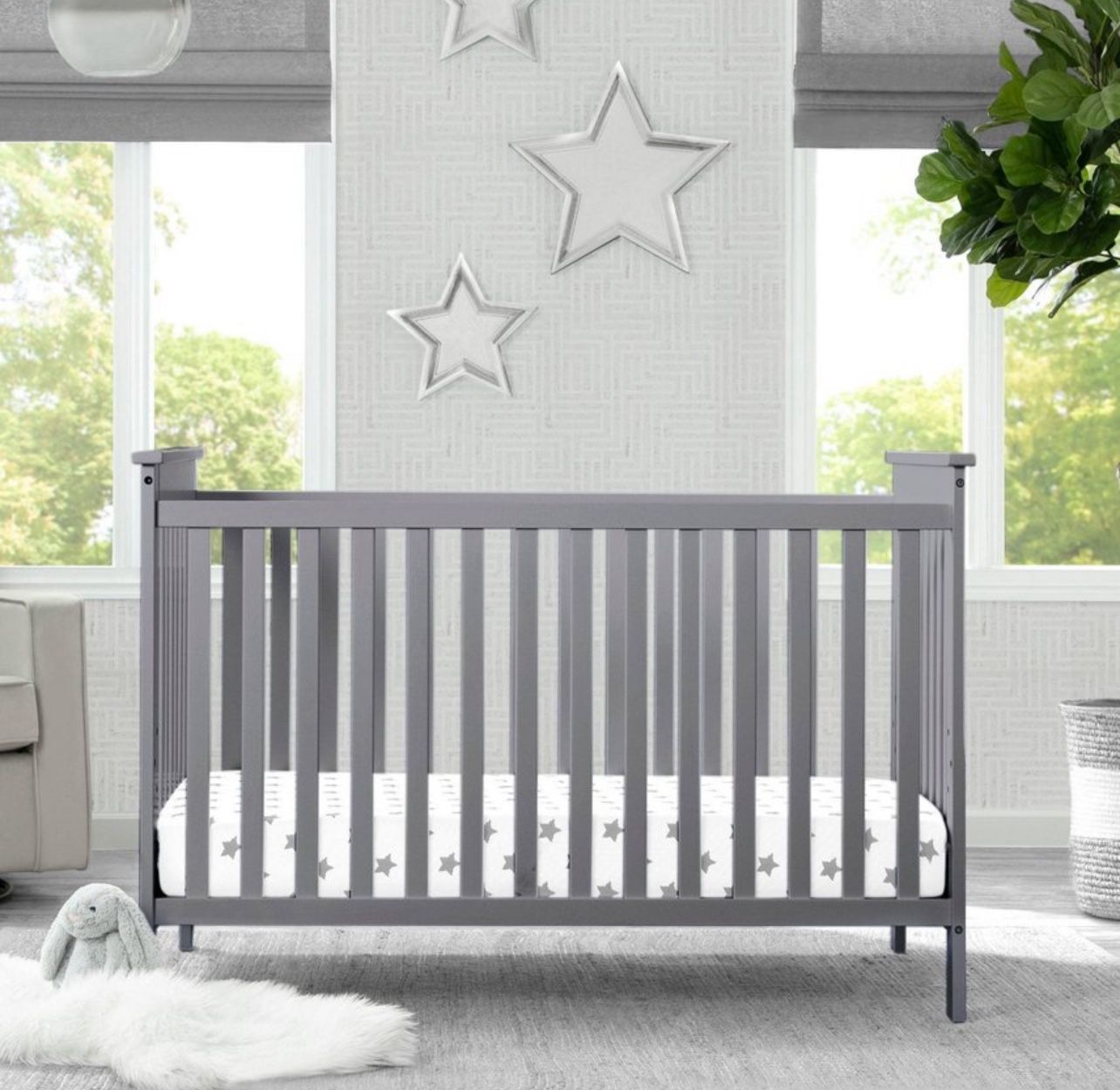 Delta Gray Crib With Mattress 