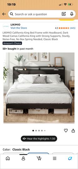 California King Bed Frame with Headboard