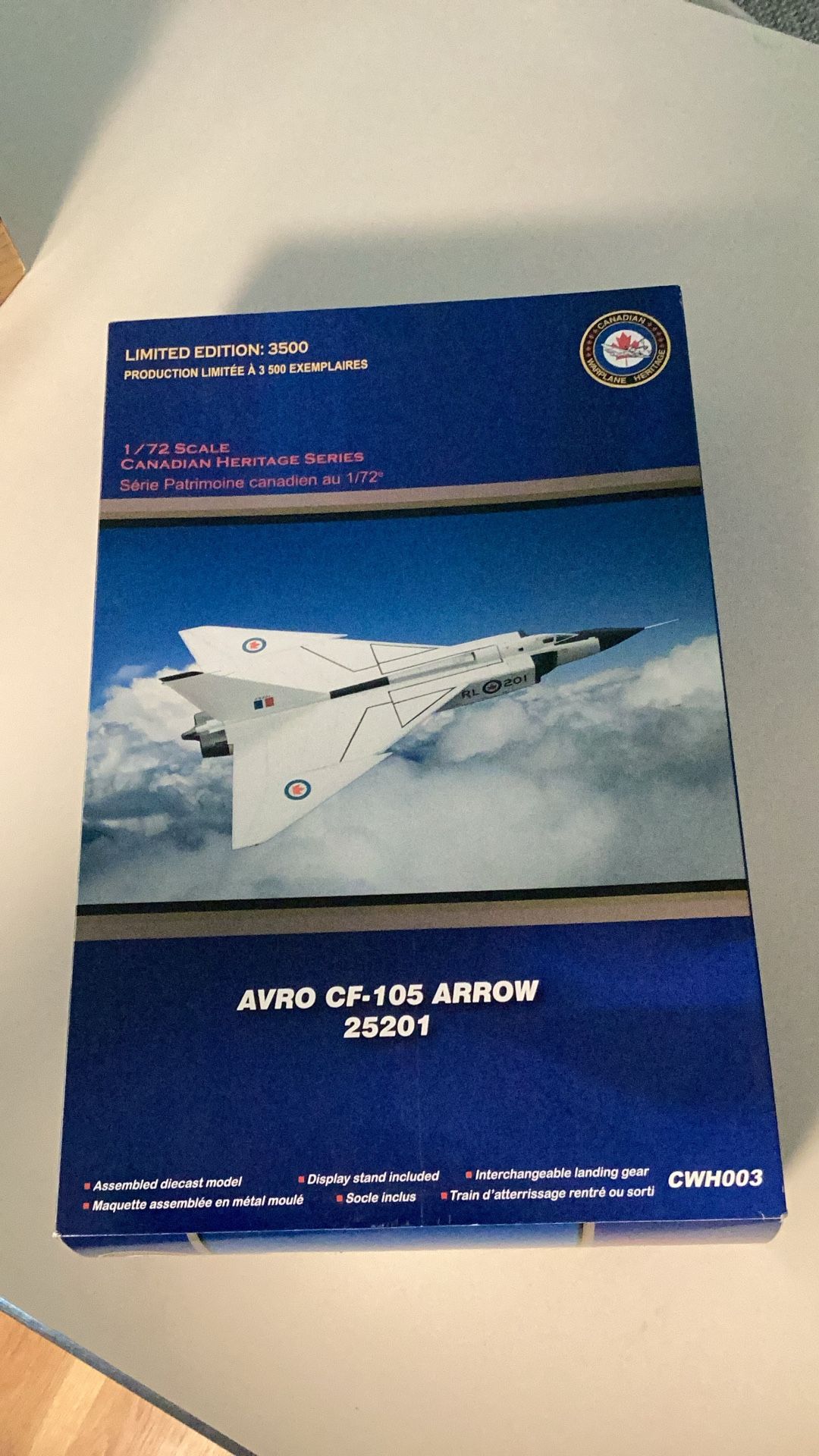 Limited Edition Afro Cf 105 Arrow Canadian Airplane Model 1/72