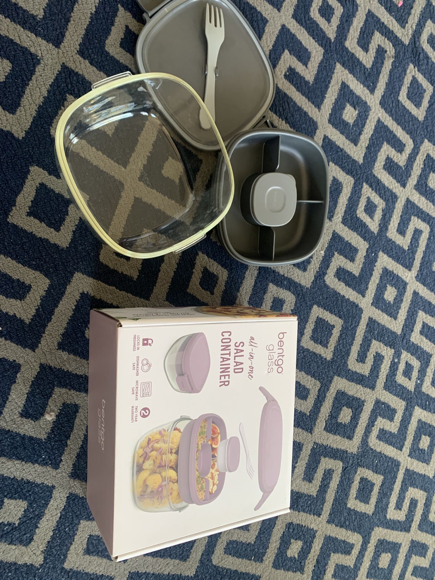 Bento Glass Salad Containers Set of 2