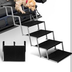 Niubya Dog Ramps for Cars, Portable Folding Dog Stairs for Cars, SUV, Trucks, Lightweight Pet Ramp 