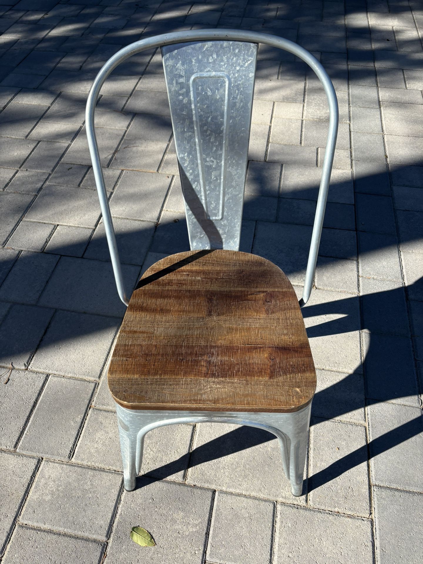 Industrial Metal + Wood Dining Chairs – Set of 4