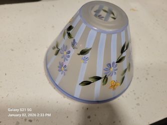 Yankee Candle And Frosty Glass Hand Painted  Glass Candle Cover