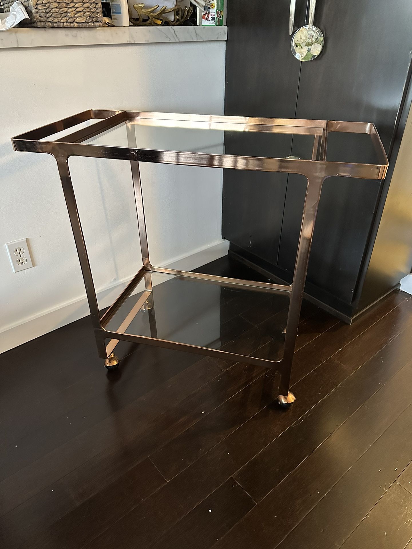 CB2 Rose Gold Bar Cart