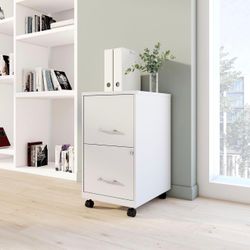 STAPLES 2-Drawer Vertical File Cabinet, Letter Size Documents, Lockable & Mobile, (EF20)