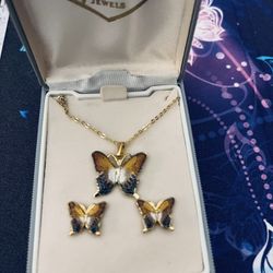 Butterfly necklace and earrings from joann's jewelry 