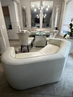 White leather sofa