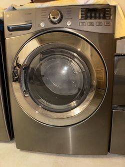Like-New LG Steam Washer & Electric Dryer Set with Storage Pedestals + Hoses!