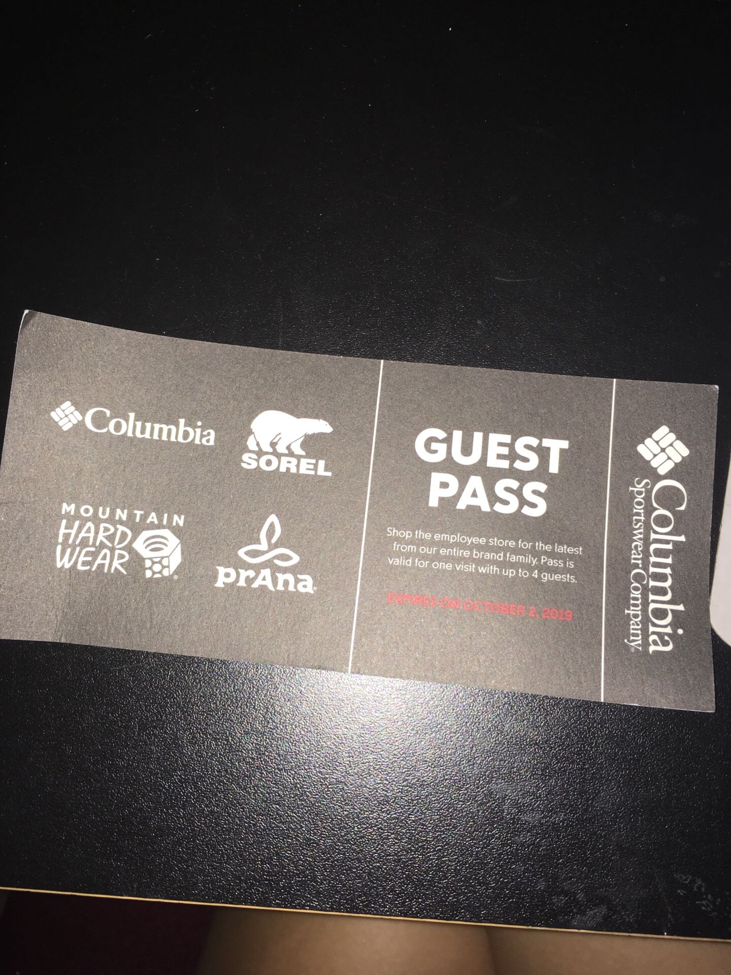 Guest pass Columbia