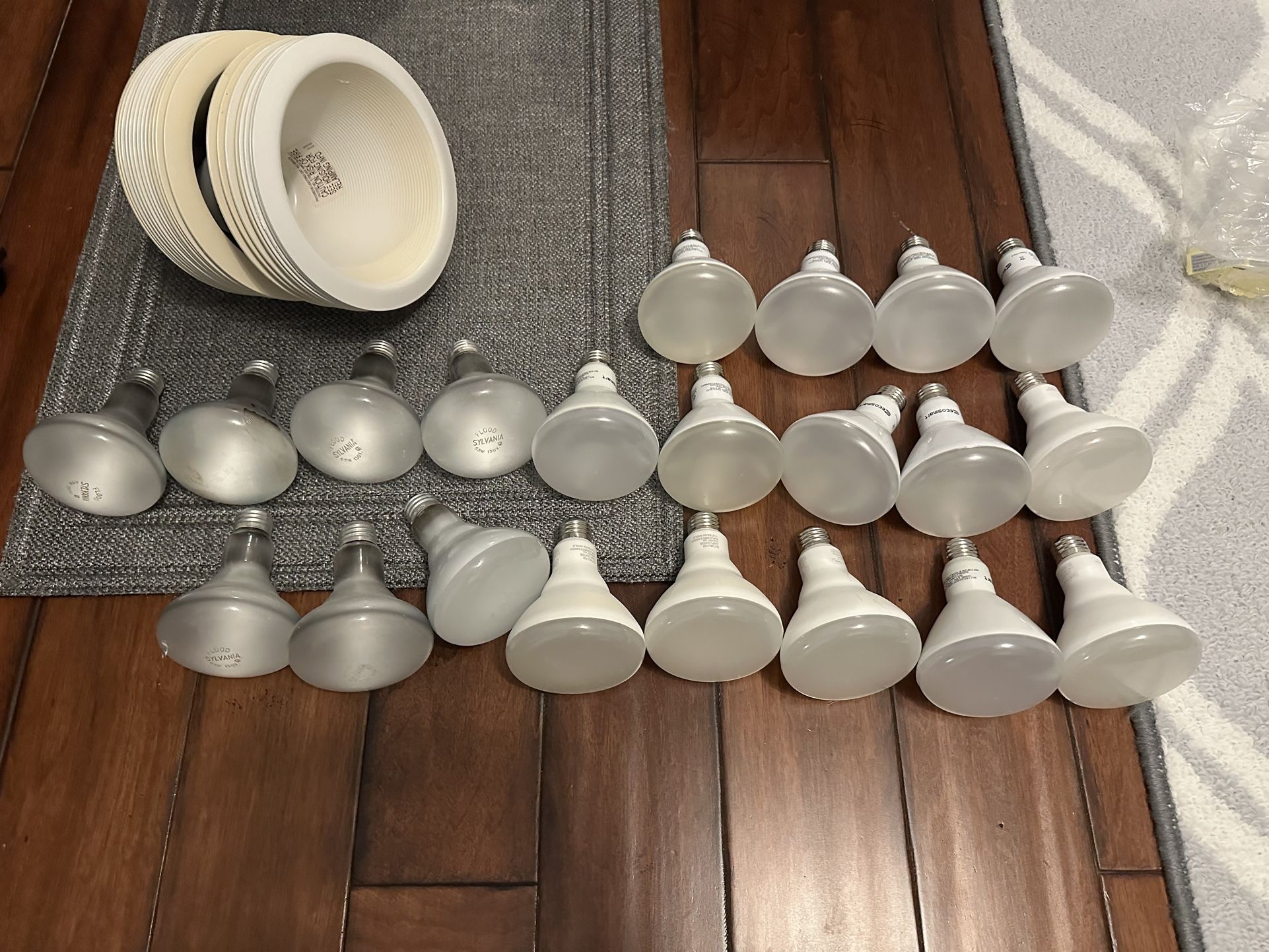 14 LED Light Bulbs & 6 regualr bulbs …free cans