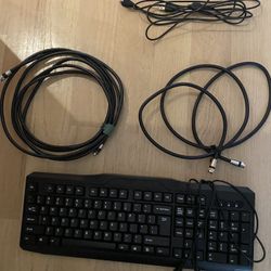 USB keyboard, Phone Splitter, Coax Cables