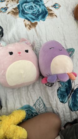 Multicolored octopus and bunny squishmallow