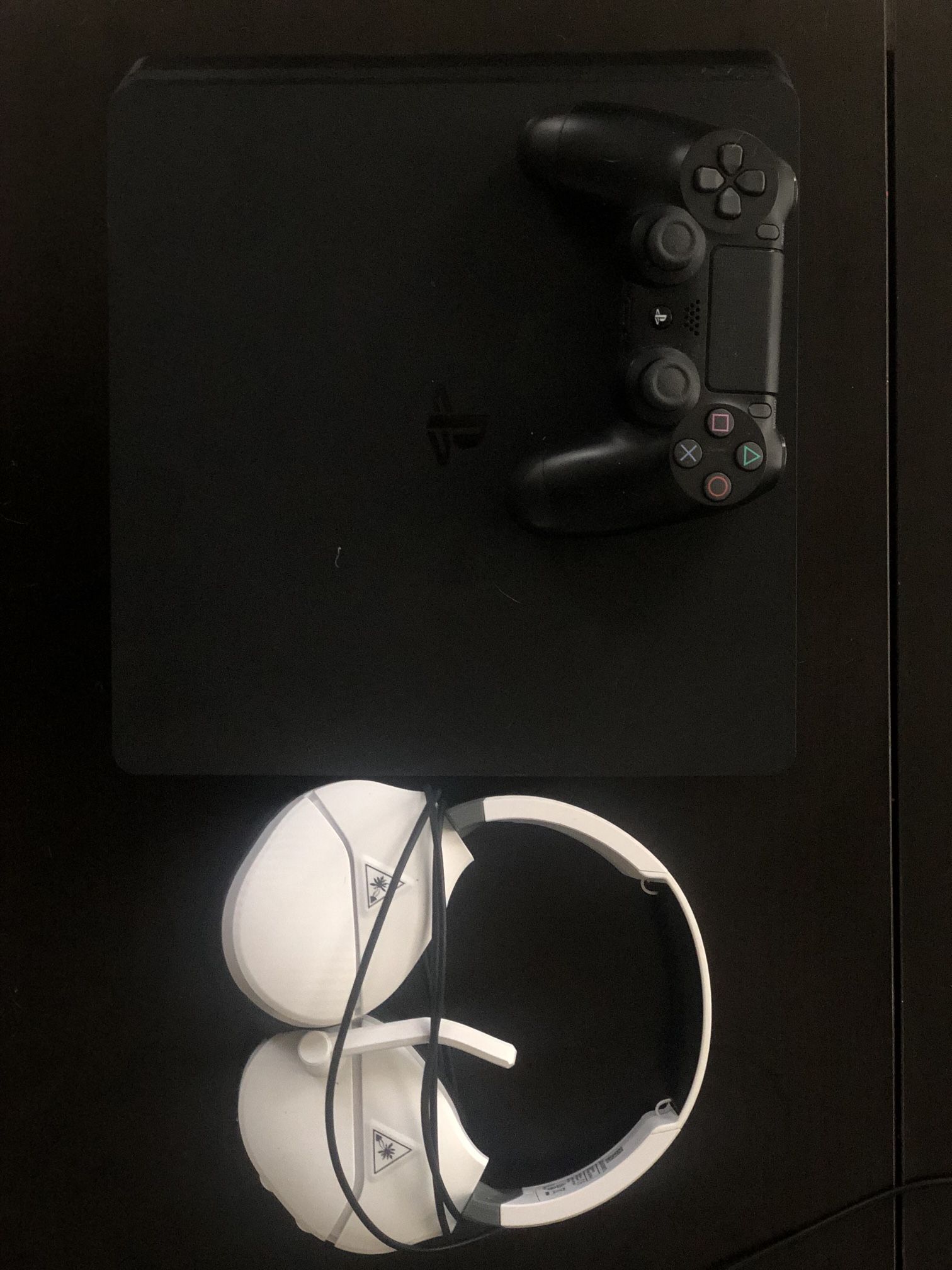 PS4 Slim w/controller, Turtle Beach Headset, And Four Games
