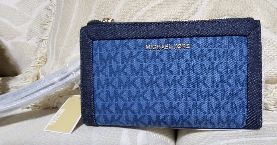 Denim Michael Kors Wristlet