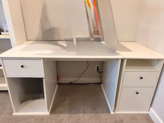 White Vanity Desk with  Drawers