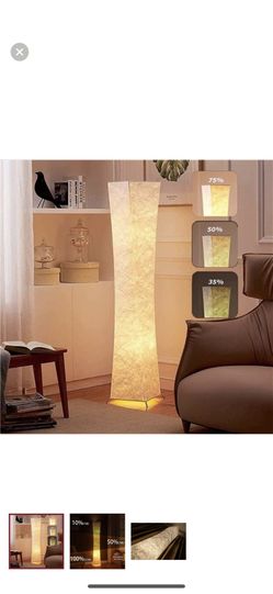 61'' Creative LED Floor Lamp, Soft lighting Minimalist Modern Fabric Shade
