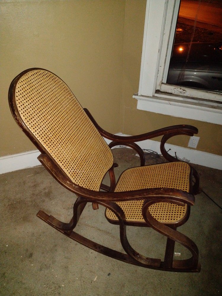 Bamboo Wicker Rocker Antique Great Condition