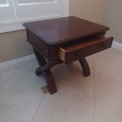 Solid Wood Sturdy Side Table Night Stand Good Condition 